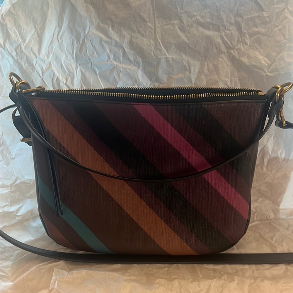 Fossil Black and Pink Crossbody Bag with Modern Design